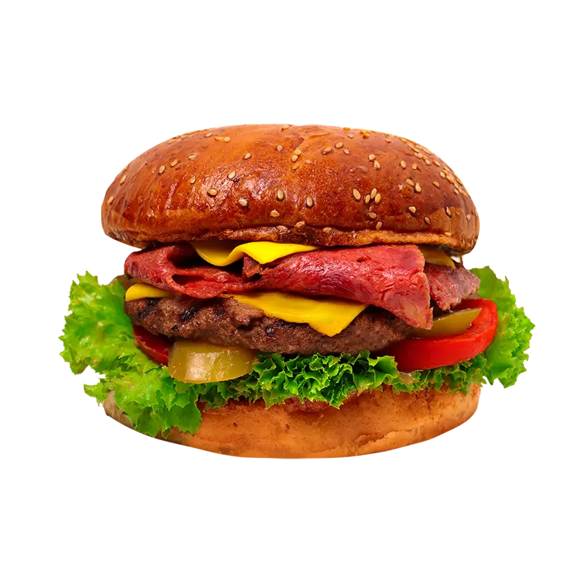 بیکن برگر - برگر با بیکن ۹۰ درصد و طعم دودی