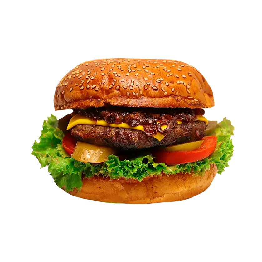 کارامالایزر برگر - برگر با پیاز کاراملی شده و طعم شیرین