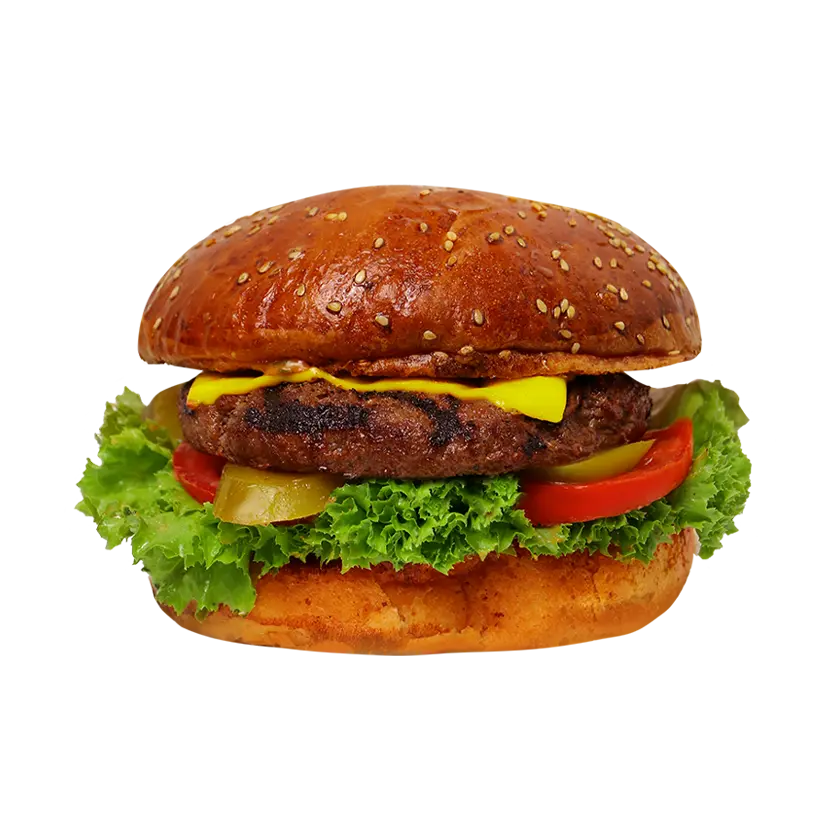 کلاسیک برگر - برگر سنتی با گوشت گوساله، پنیر و سبزیجات