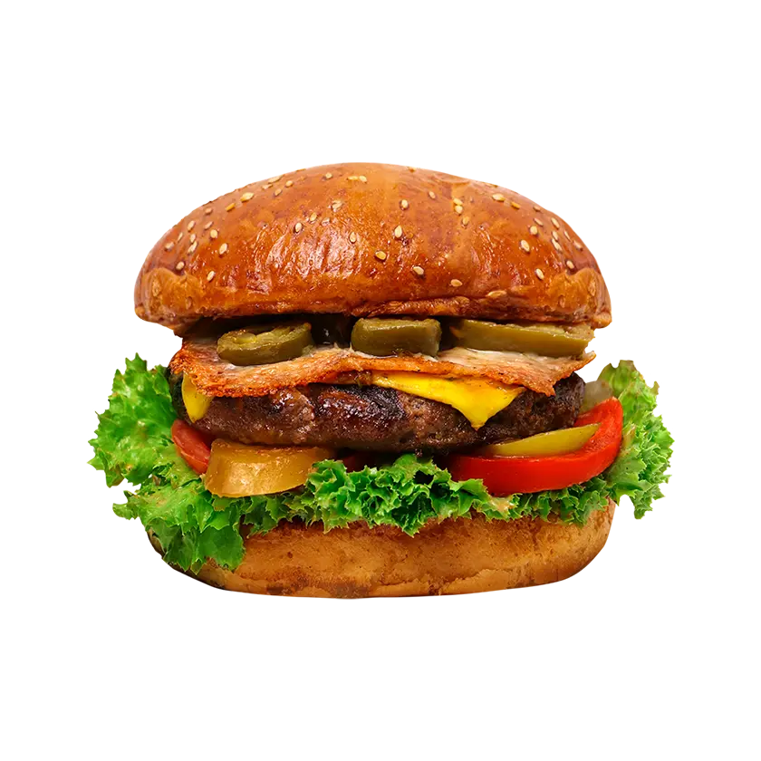 هالوپینو برگر - برگر تند با فلفل هالوپینو